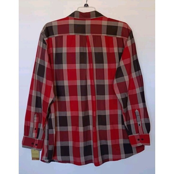NWT Sonoma Men's Size XXL Large Check Red/Gray Button Down Shirt - Picture 2 of 10